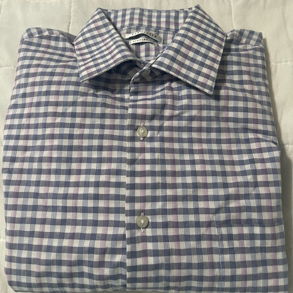 Van Heusen Men's Dress Shirt - Blue and Purple
16. 32/33 Long Sleeve.  NWOT
